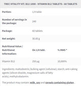 Vit. B12 1000 | Βιταμίνη Β12 μεθυλοβαλαμίνη - 60 δισκία