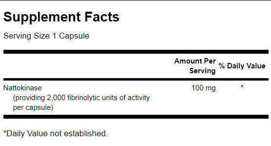 Nattokinase 2.000 ινωδολυτικές μονάδες 100 mg - 30 κάψουλες