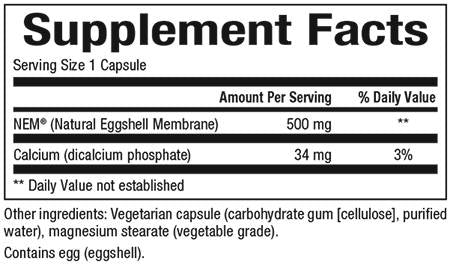 Φυσική μεμβράνη αυγών 500 mg - 60 κάψουλες