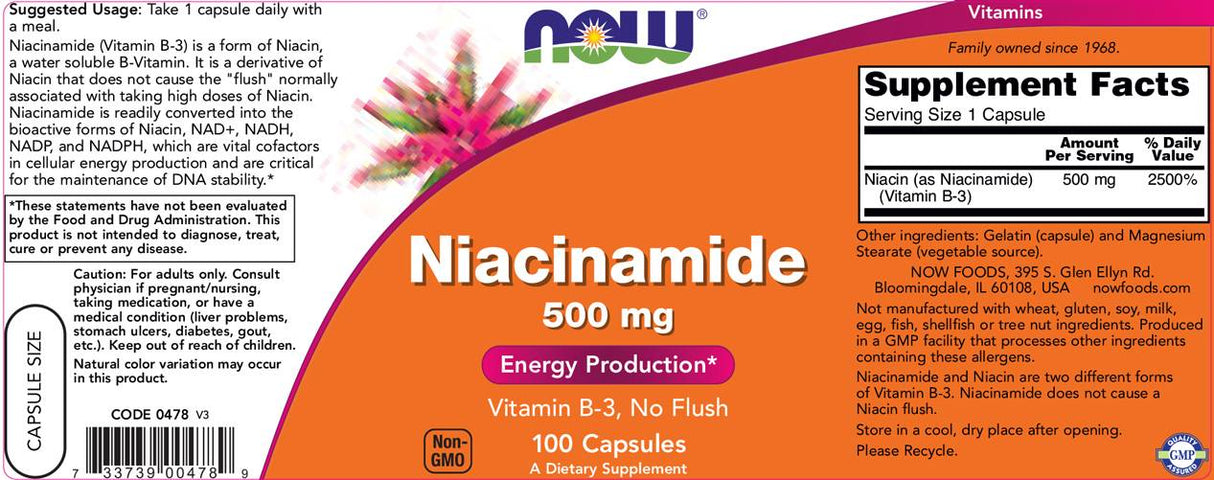 Niacinamide 500 mg - 100 κάψουλες