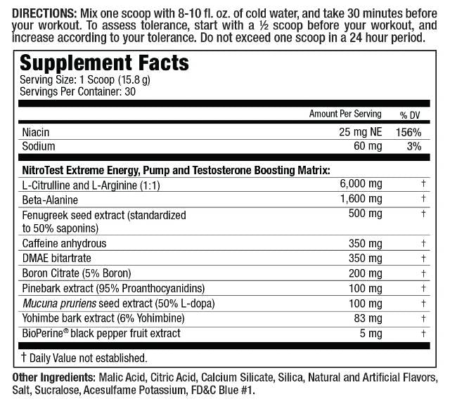 Nitrotest | Androgenic Pre-Workout 468 γραμμάρια