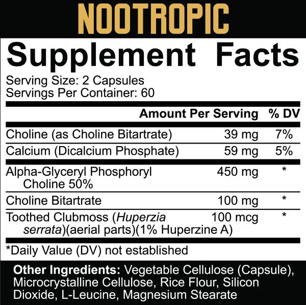 Nootropic | Σειρά πυρήνα - 120 κάψουλες