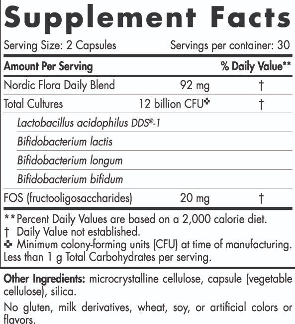 Σκανδιναβική Flora Probiotic Daily | 12 δισεκατομμύρια ενεργά κύτταρα - 60 κάψουλες