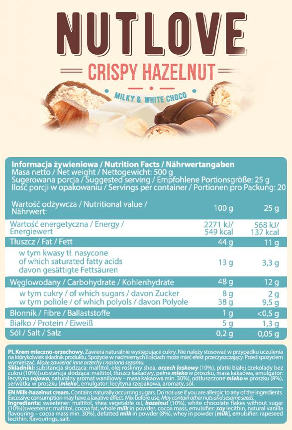 NutLove Protein Spread | Διαφορετικές γεύσεις - 500 γραμμάρια