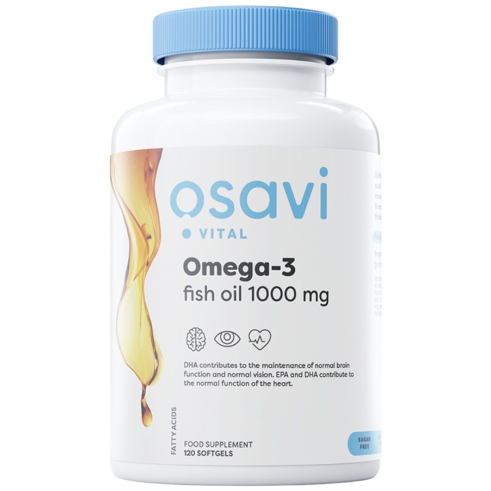 Ωμέγα 3 ιχθυέλαιο 1000mg | Μοριακά αποσταγμένα - 120 κάψουλες πηκτής