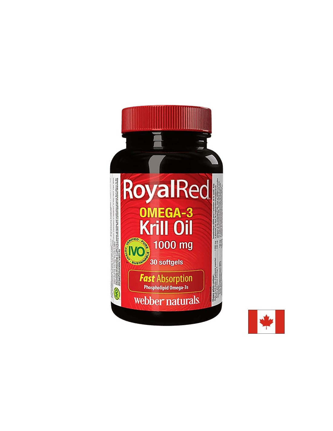 Ωμέγα-3 έλαιο κριλ RoyalRed® 1000 mg x 30 μαλακές κάψουλες <tc>Webber Naturals</tc>