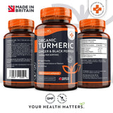 Βιολογικός Κουρκουμάς 1340mg με Μαύρο Πιπέρι &amp; Τζίντζερ /180 κάψουλες, 90 δόσεις/ <tc>Nutravita</tc>