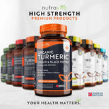 Βιολογικός Κουρκουμάς 1340mg με Μαύρο Πιπέρι &amp; Τζίντζερ /180 κάψουλες, 90 δόσεις/ <tc>Nutravita</tc>