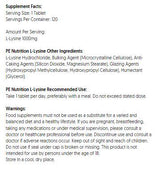 Διατροφή PE | L-Lysine 1000 mg - 120 Δισκία