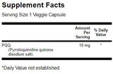 PQQ 10 mg/Pyrroloquinoline Quinone - 30 κάψουλες