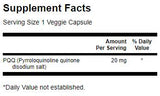 PQQ 20 mg/Pyrroloquinoline Quinone - 30 κάψουλες