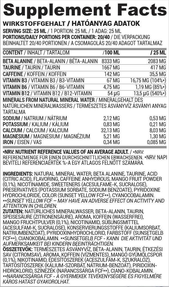 Ροή υγρού PWO | Υγρή προ -προπόνηση - 500 ml