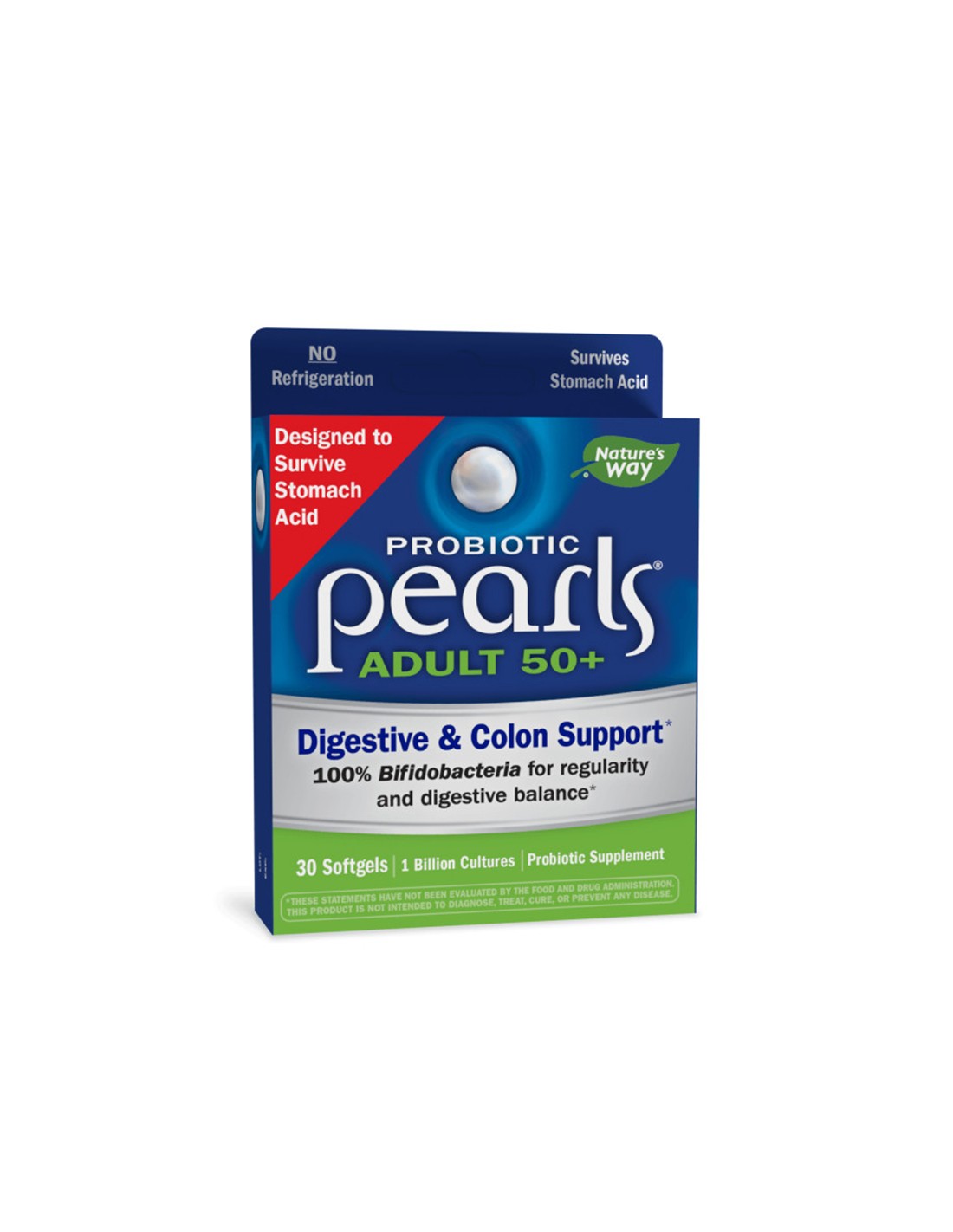 Pearls® Probiotic 50+ ενήλικες - Pearls® Probiotic για ενήλικες 50+, 1 δισεκατομμύριο ενεργά προβιοτικά, 30 κάψουλες softgel