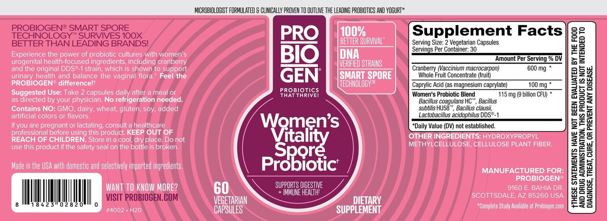 <tc>Probiogen</tc> Προβιοτικό Women's Vitality - Προβιοτικό για Γυναίκες - 60 κάψουλες
