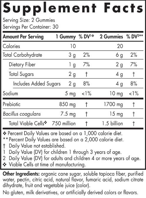 Probiotic Gummies Παιδιά | 1,5 δισεκατομμύρια ενεργά κύτταρα - 60 gummies