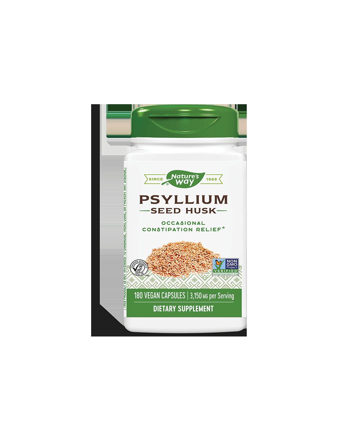 Psyllium Seed Husk 525 mg x 180 κάψουλες φύσης