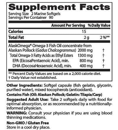 Καθαρό Άγριο Ιχθυέλαιο Αλάσκας 1000 mg (180 κάψουλες, 180 δόσεις) <tc>Doctor's Best</tc>