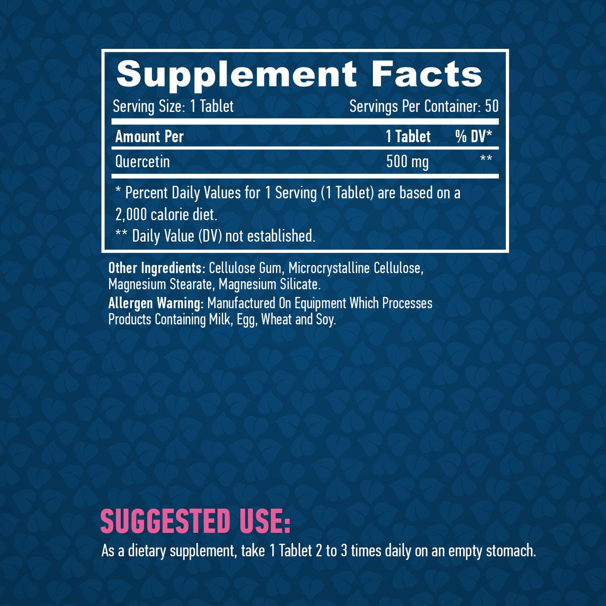 Quercetin 500 mg./50 καρτέλες.