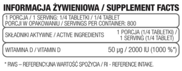 Βιταμίνη D3 8000 IU 200 δισκία