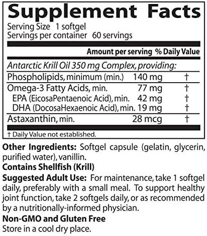 Πραγματικό Krill 350 mg - 60 softgels
