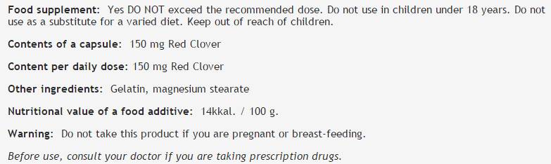 Κόκκινο τριφύλλι 150 mg - 100 κάψουλες