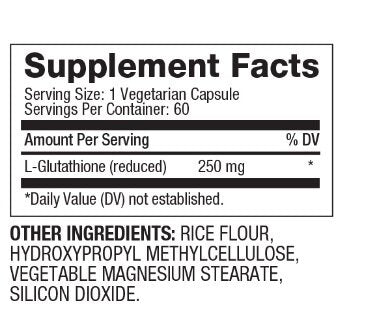 Μειωμένη γλουταθειόνη 250 mg/60 καπάκια