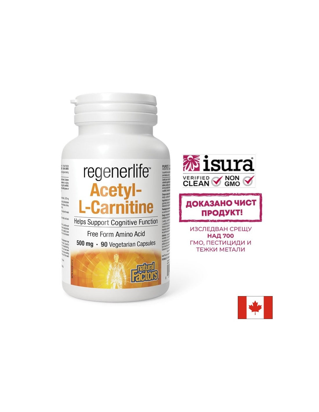 Acetyl-L-Carnitine Regenerlife™ - Ενέργεια, συγκέντρωση και μεταβολική υποστήριξη, 90 κάψουλες