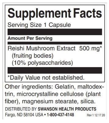 Εξαγωγή μανιταριών Reishi 500 mg | Τυποποιημένες - 90 κάψουλες