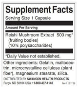 Εξαγωγή μανιταριών Reishi 500 mg | Τυποποιημένες - 90 κάψουλες