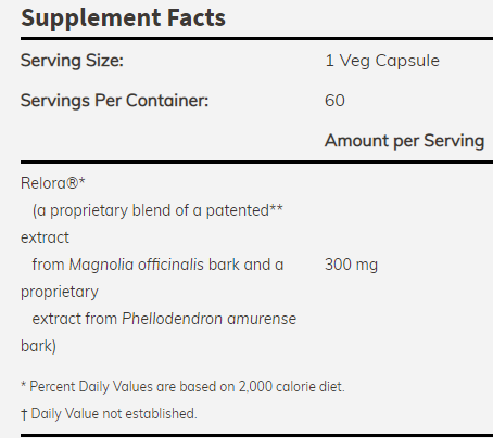 Relora 300 mg 60 κάψουλες, 60 δόσεις