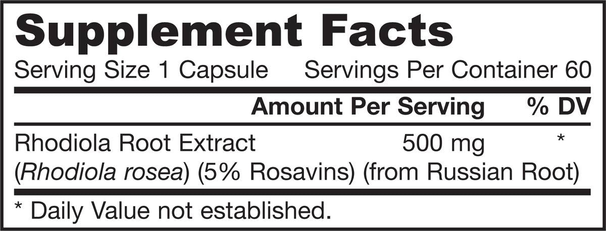 Rhodiola Rosea 500 mg 60 κάψουλες