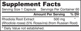 Rhodiola Rosea 500 mg 60 κάψουλες