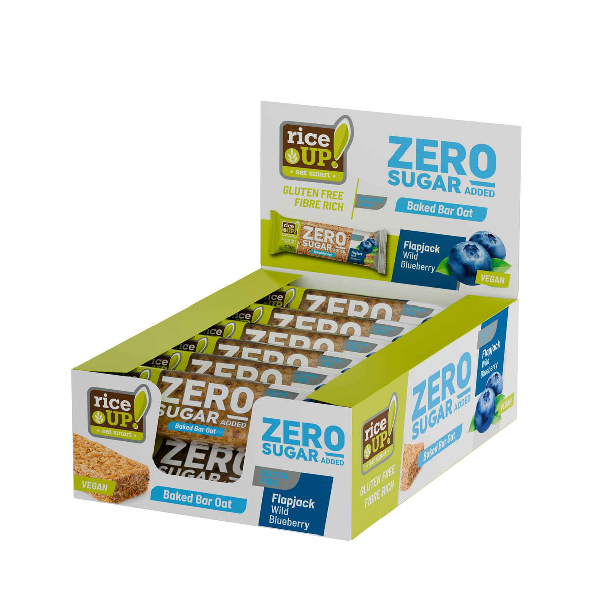 RiceUP! ZERO SUGAR - Flapjack bar - 12 x 70g - Nutra Best Europe