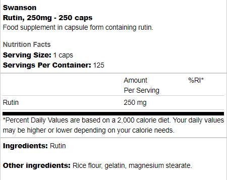 Ρουτίνη 250 mg 250 κάψουλες