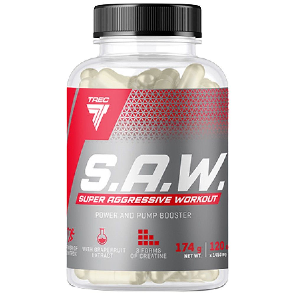 SAW Caps | Super Aggressive Pre-Workout - 120 κάψουλες