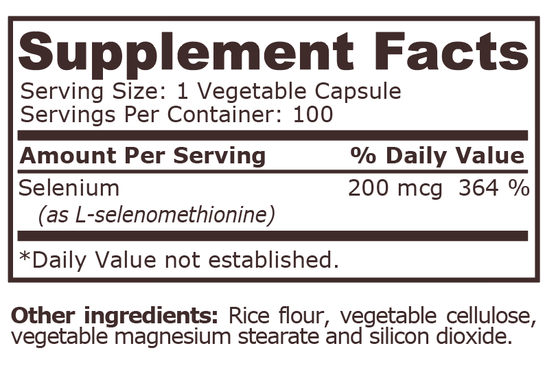 <tc>Pure Nutrition</tc> - ΣΕΛΗΝΙΟ 200 mcg - 100 φυτικές κάψουλες