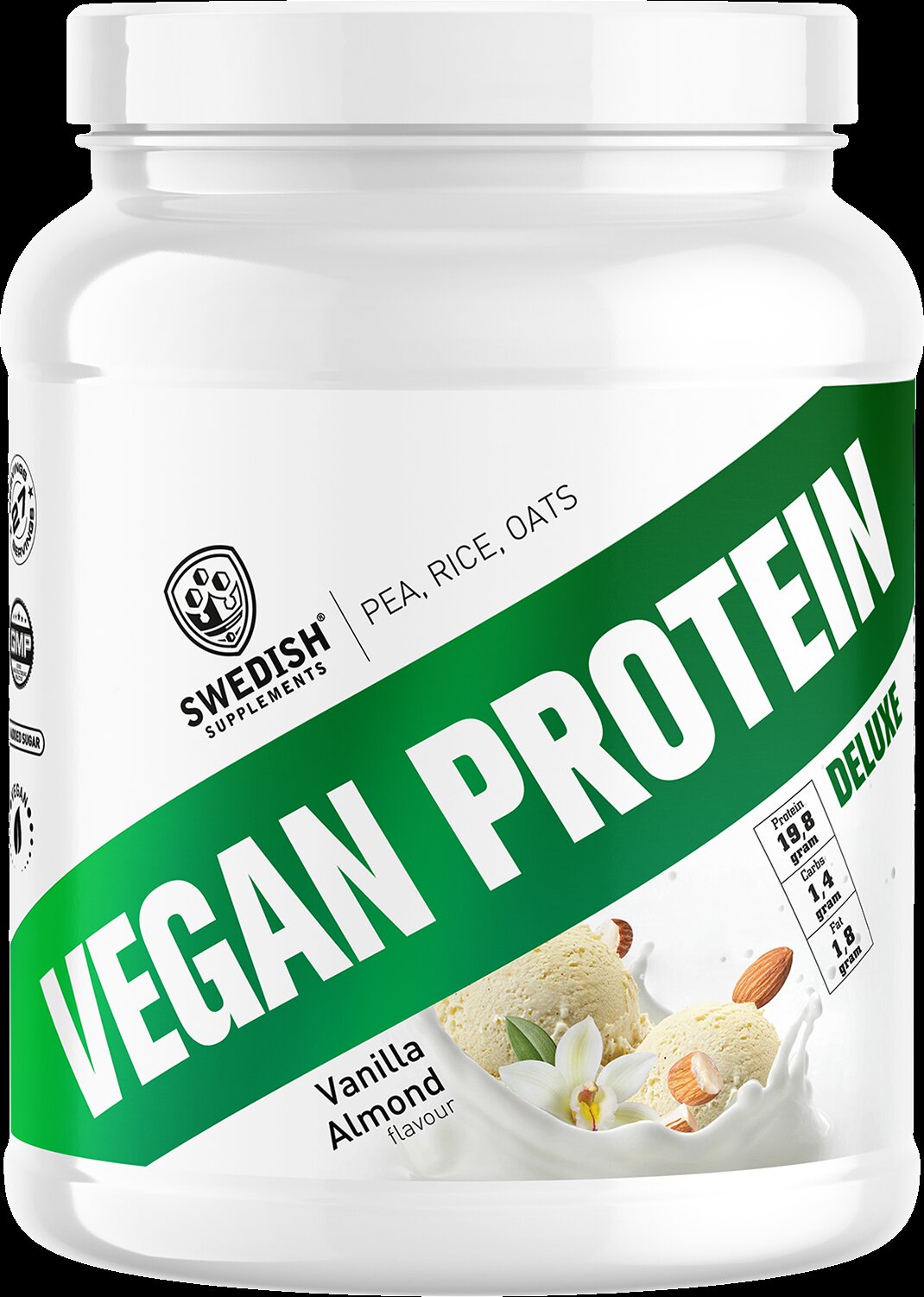 <tc>Swedish Supplements</tc> Vegan Protein Deluxe | από μπιζέλι, ρύζι και βρώμη [750 γραμμάρια, 27 δόσεις]