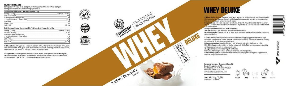 <tc>Swedish Supplements</tc> Πρωτεΐνη ορού γάλακτος Deluxe [2000 γραμμάρια, 60 δόσεις]