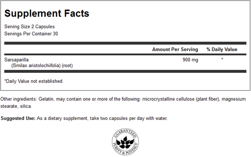 Ρίζα Sarsaparilla 450 mg - 60 κάψουλες