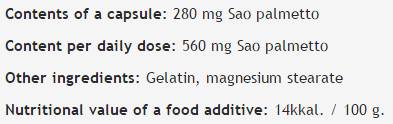 Saw Palmetto 280 mg - 100 κάψουλες