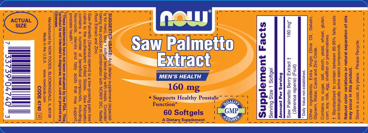 Saw Palmetto Extract 160 mg - 60 κάψουλες Gel
