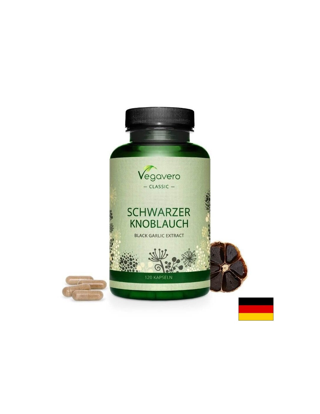 Schwarzer Knoblauch/ Εκχύλισμα μαύρου σκόρδου, 120 κάψουλες <tc>Vegavero</tc>