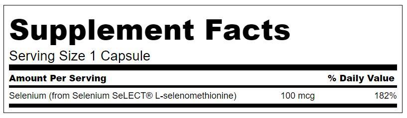 Σελήνιο 100 MCG (L -Selenomethionine) - 200 κάψουλες