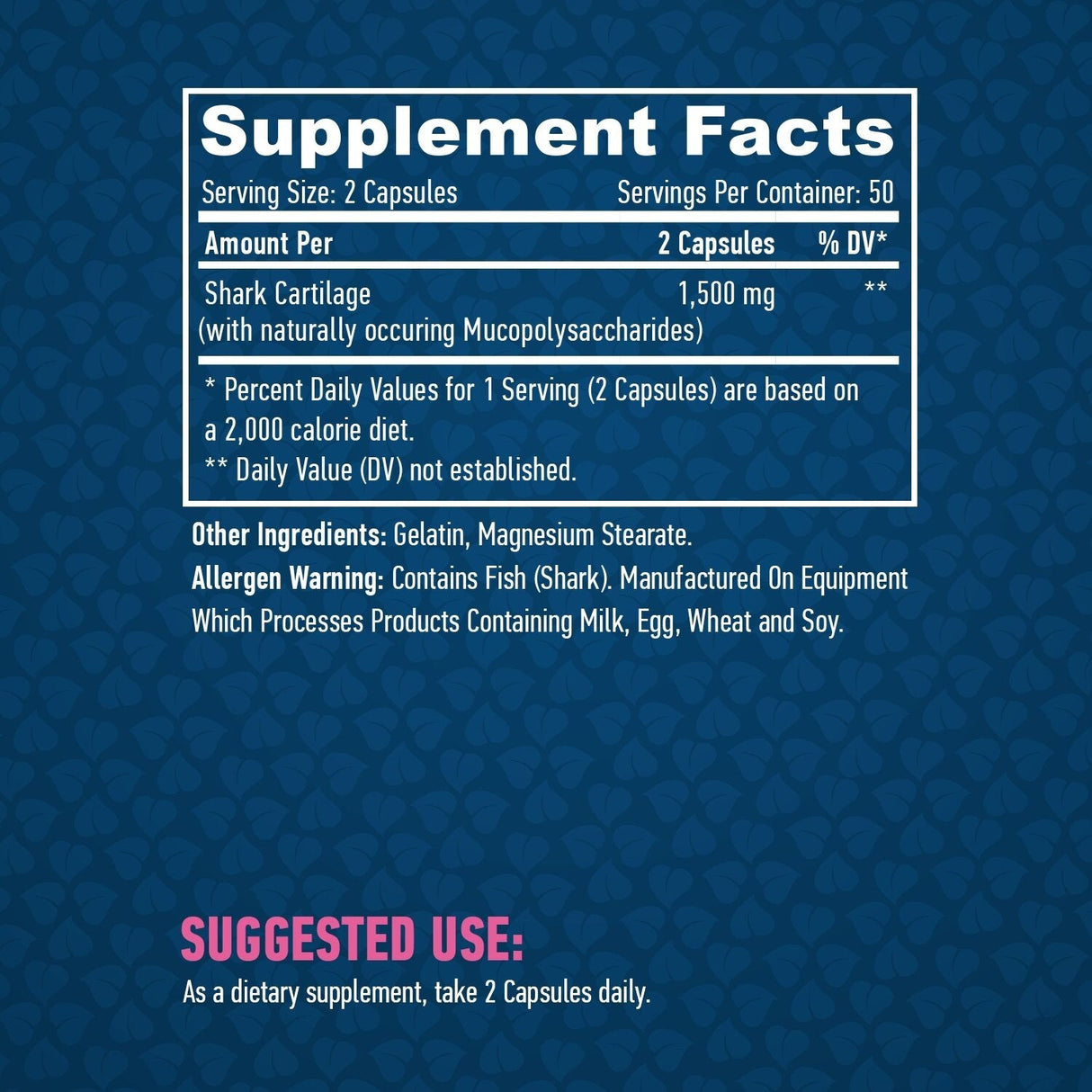 Χόνδρος καρχαρία 750mg./100 καπάκια.