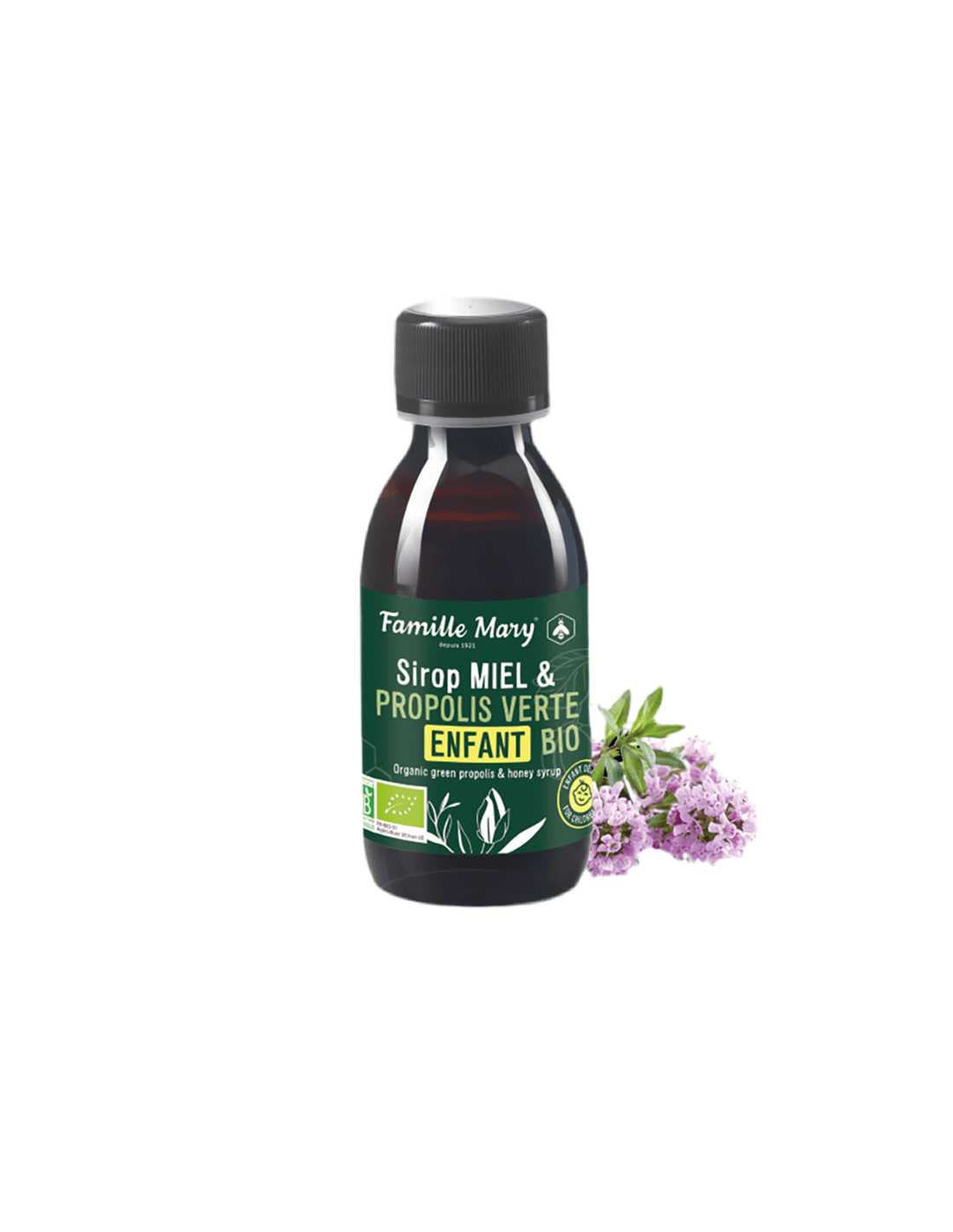 Sirop Miel et Propolis Verte Enfant Bio/Syrup για παιδιά με μέλι και πράσινη πρόπολη (βιολογική), 125 ml Famille Mary