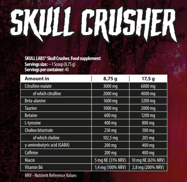 Skull Crusher Pre-Workout - 350 γραμμάρια