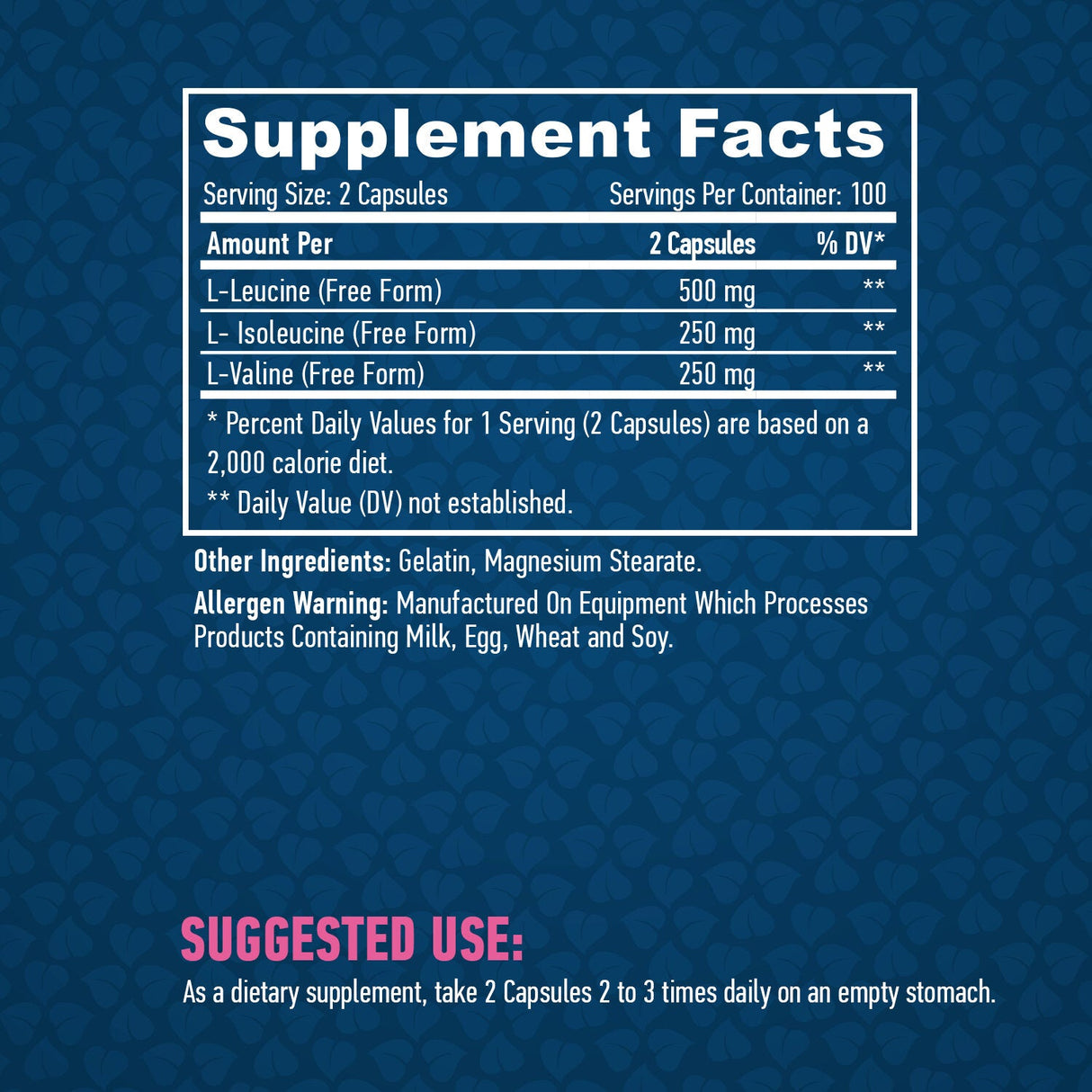 Αθλητισμός BCAA 2: 1: 1 500mg/200 Caps