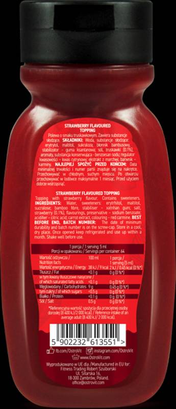 Σιρόπι Φράουλα/Μηδέν Θερμίδες 320 ml