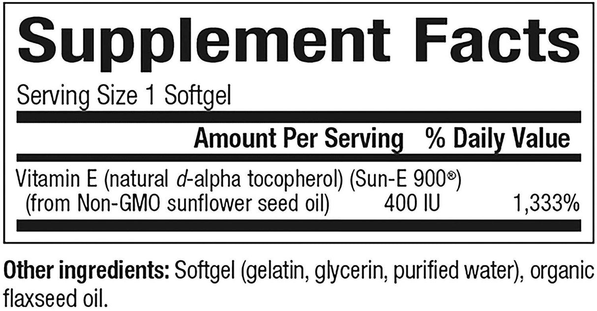 Sunflower Vitamin E 400 IU 90 κάψουλες πηκτής