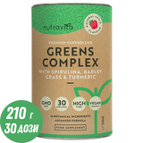 Σύμπλεγμα Super Greens (18 δραστικά συστατικά) 200 γρ. <tc>Nutravita</tc>